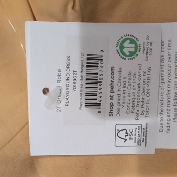 Pehr 2T toddler dress marigold color - Picture 3 of 3